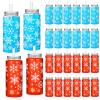 Romooa 24 Pack Winter Reusable Cups Bulk 13.5 oz Plastic Cups with Lids and Straws Winter Drinking Holiday Set Reusable Party Coffee Jar Water Bottles for Party Drinks view 1
