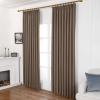 88 inch Pinch Pleated Blackout Curtains 2 Panels Set, 100% Blackout Thermal Insulated Faux Linen Pinch Pleat Drapes, 40W x 88L, Taupe view 4