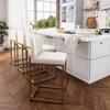 ALPHA HOME 24 Inch Bar Stools Set of 2, Kitchen Counter Stools with Backs, PU Leather Barstools, White Bar Stools with Upholstered Footrest, Sturdy Chromed Metal Steel Frame, White view 4
