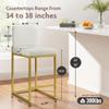 ALPHA HOME 24 Inch Bar Stools, Kitchen Counter Stools with Backs, PU Leather Barstools, White Bar Stools with Upholstered Footrest, Sturdy Chromed Metal Steel Frame, White view 3