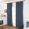 96 inch Long Deep Blue Linen Curtains Pinch Pleat Light Blocking Curtains for Bedroom Room Darkening Drapes 2 Panels Set with Hooks, 60W x 96L view 4