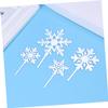 BRIGHTFUFU 8pcs Snowflake Cake Toppers Acrylic Snowflake Party Decorations for Christmas Birthday Wedding view 2