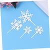 BRIGHTFUFU 8pcs Snowflake Cake Toppers Acrylic Snowflake Party Decorations for Christmas Birthday Wedding view 3