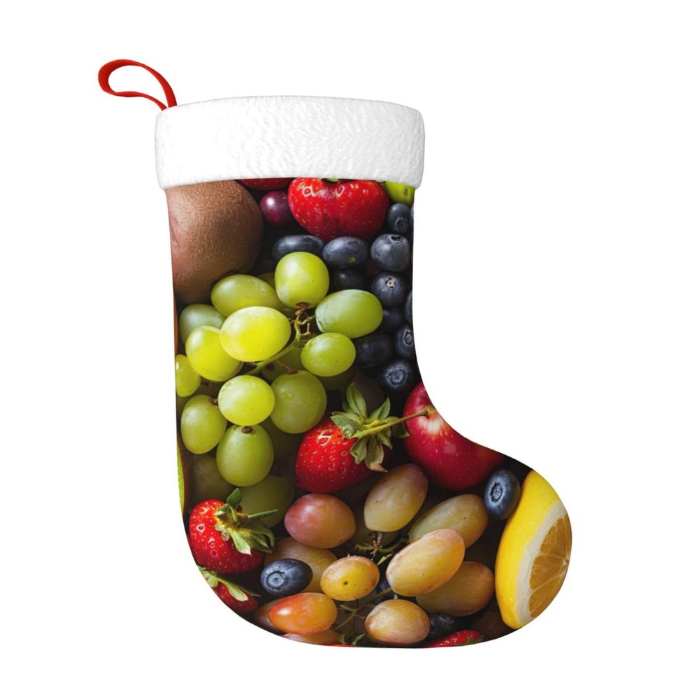AOLXDE Variety Fresh Vegetables Fruits Holiday Theme Christmas Stockings-Festive Cozy Christmas Fireplace Tree Hang Decoration