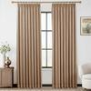 88 inch Pinch Pleated Blackout Curtains 2 Panels Set, 100% Blackout Thermal Insulated Faux Linen Pinch Pleat Drapes, 60W x 88L, Walnut view 1