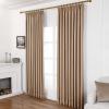 88 inch Pinch Pleated Blackout Curtains 2 Panels Set, 100% Blackout Thermal Insulated Faux Linen Pinch Pleat Drapes, 60W x 88L, Walnut view 4