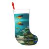 AOLXDE Cute Blue Fish Holiday Theme Christmas Stockings-Festive Cozy Christmas Fireplace Tree Hang Decoration view 2