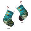 AOLXDE Cute Blue Fish Holiday Theme Christmas Stockings-Festive Cozy Christmas Fireplace Tree Hang Decoration view 3