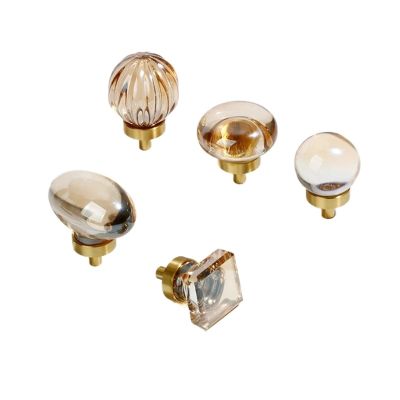 SOSODBBM Brass Crystal Handles Drawers Cabinet Door Pulls Furniture Hardware Wardrobe Knobs 2Pcs(Model-D)