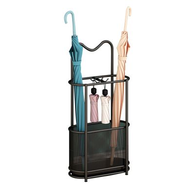 saditesdk Modern Umbrella Holder, Large Capacity Space Saving Umbrellas Rack Stand with Drip Tray & 4 Non-Slip Mats,Standing Stable Umbrella Organizer, for Homes Offices,Black