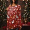 springcos Christmas Gingerbread Throw Blanket Custom Name Blanket Green Holiday Christmas Fleece Blanket view 3