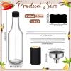 Reallnaive 12 Pack 8.5 oz Hot Sauce Bottle Clear Glass with Black Cap and Orifice Reducer Empty Homemade Vanilla Bottles with Shrink Capsules Bands, Funnel, Labels, Clean Brush and Chalk Marker Set view 2