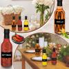 Reallnaive 12 Pack 8.5 oz Hot Sauce Bottle Clear Glass with Black Cap and Orifice Reducer Empty Homemade Vanilla Bottles with Shrink Capsules Bands, Funnel, Labels, Clean Brush and Chalk Marker Set view 3