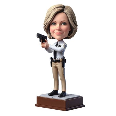 Customized Bobbleheads Policewoman with Gun Handmade Bobble Head Figures 6-8'' Custom Bobbleheads Personalized Birthday Gift Office Home Decor Souvenir Creative Collections