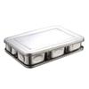 CIYODO Bbq Seasoning Box Square Spice Container Lids Stainless Steel Seasoning Cases for Kitchen Use view 1