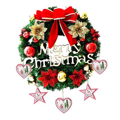 RORPOIR 30cm Christmas Wreath Festive Door Garland Staircase Decoration 4 Flowers Holiday Home Decor