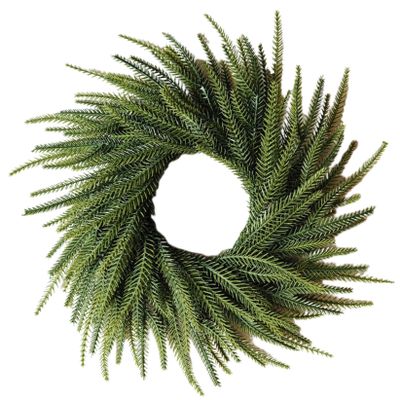 Norfolk Pine Wreath 18 Inch Artificial Realistic Pine Wreath Easy Hanging PE Christmas Wreaths for Front Door, Window, Wall