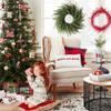 Norfolk Pine Wreath 18 Inch Artificial Realistic Pine Wreath Easy Hanging PE Christmas Wreaths for Front Door, Window, Wall view 4