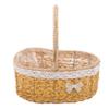 Gogogmee Hand Woven Flower Basket with Bow Decorative Floral Arrangement Holder for Weddings Parties Home Decor and Stylish Design for Flower Girls and Special Occasions view 1