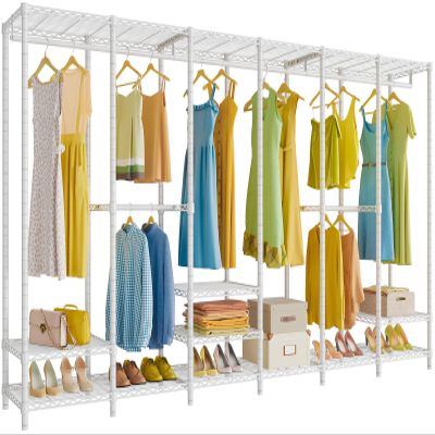 VIPEK V60 Extra Large Clothes Rack Portable Closet Rack Freestanding Wardrobe Heavy Duty Garment Rack Metal Closet for Hanging Clothes, Bedroom Storage Organizer, Max Load 1620lbs, White