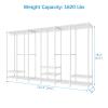 VIPEK V60 Extra Large Clothes Rack Portable Closet Rack Freestanding Wardrobe Heavy Duty Garment Rack Metal Closet for Hanging Clothes, Bedroom Storage Organizer, Max Load 1620lbs, White view 4