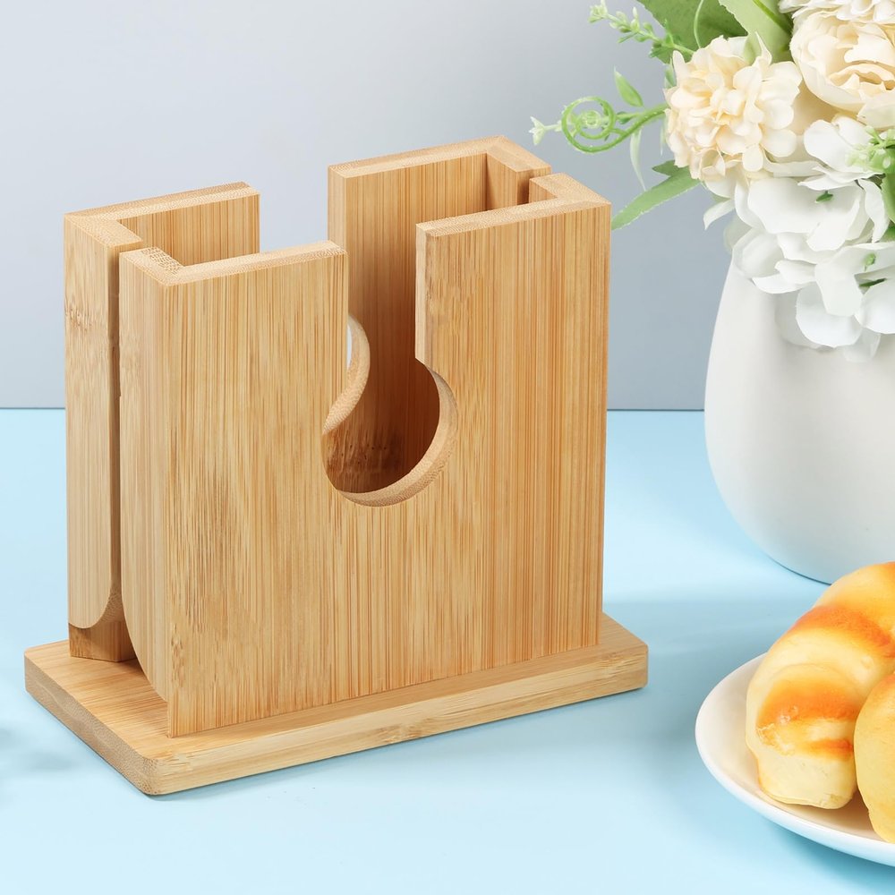 Bagel Slicer Holder Bamboo Bagel Cutter Slicer Smooth Bagel Slicer Multifunctional Bagel Cutter Reusable Bagel Cutting Guide Practical Bagel Slicing Tool for Bagels Toast Bread (1)