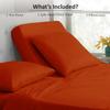 4 Pcs Luxury Split Top California King 100% Egyptian Cotton 800 Thread Count (Adjustable, Flex Top Cal King Size) Split Down 34" inches Sheets for Sleep Number Bed 15" Inch Pocket - Burnt Orange Solid view 3