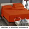 4 Pcs Luxury Split Top California King 100% Egyptian Cotton 800 Thread Count (Adjustable, Flex Top Cal King Size) Split Down 34" inches Sheets for Sleep Number Bed 15" Inch Pocket - Burnt Orange Solid view 4