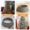 FONDOTIN Christmas Tree Skirt Handwoven Tree Collar for Holiday Decor Small Gray Woven Base Cover Xmas Party Decoration Reusable and Stylish view 2