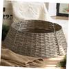 FONDOTIN Christmas Tree Skirt Handwoven Tree Collar for Holiday Decor Small Gray Woven Base Cover Xmas Party Decoration Reusable and Stylish view 4