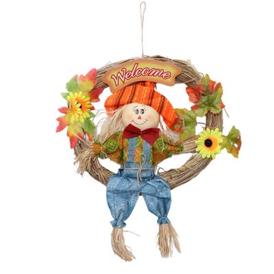 CAXUSD Hanging Scarecrow Garland Halloween Thanksgiving Decor Outdoor Fall Harvest