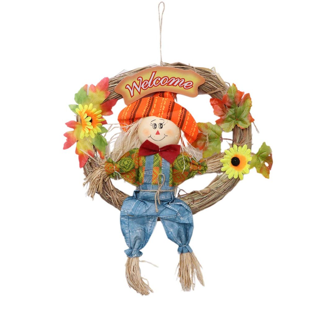 CAXUSD Hanging Scarecrow Garland Halloween Thanksgiving Decor Outdoor Fall Harvest