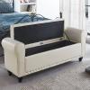 FAMEOYA Pu Leather Armed Storage Ottoman Bench,Contemparory Rolled Arm Storage Bench,Modern Tufted Bed Bench Entryway Shoe Bench,Wood Sofa Stool Footrest-Red 100x57x40cm(39x22x16inch) view 2