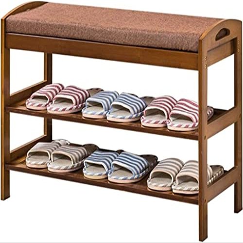 FAMEOYA Entryway Bench, Shoe Bench for Living Room, Shoe Rack Bench Modern and Simple Double Layer, Shoe Changing Stool in The Hall, Shopping Mall Shoe Rack with Cushion
