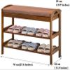 FAMEOYA Entryway Bench, Shoe Bench for Living Room, Shoe Rack Bench Modern and Simple Double Layer, Shoe Changing Stool in The Hall, Shopping Mall Shoe Rack with Cushion view 3