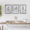 ADFLTFC 3pcs Black Metal Wall Decor, Modern Minimalist Abstrct Single Line Art Wall Dcor, Minimalist Line Wall Decor for Bedroom Bathroom Living Room view 1