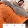 Balissm Super Warm Double-Sided Velvet Lambswool Quilt Plush Comforter, Lamb Cashmere Warm Quilt Core, Thickened Double-Sided Plush Comforter, Thick Wintering Warm Quilt(Yellow,59x79in(8lb)) view 2
