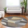 Addison Rugs Chantille ACN1667 Brown 8' x 8' Indoor/Outdoor, Machine Washable, Easy Clean, Non Shedding, Bedroom, Living Room, Dining Room, Kitchen, Patio Round Rug view 1