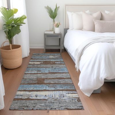 Addison Rugs Chantille ACN1665 Chocolate 2'3" x 7'6" Indoor/Outdoor, Machine Washable, Easy Clean, Non Shedding, Bedroom, Living Room, Dining Room, Kitchen, Patio Runner Rug