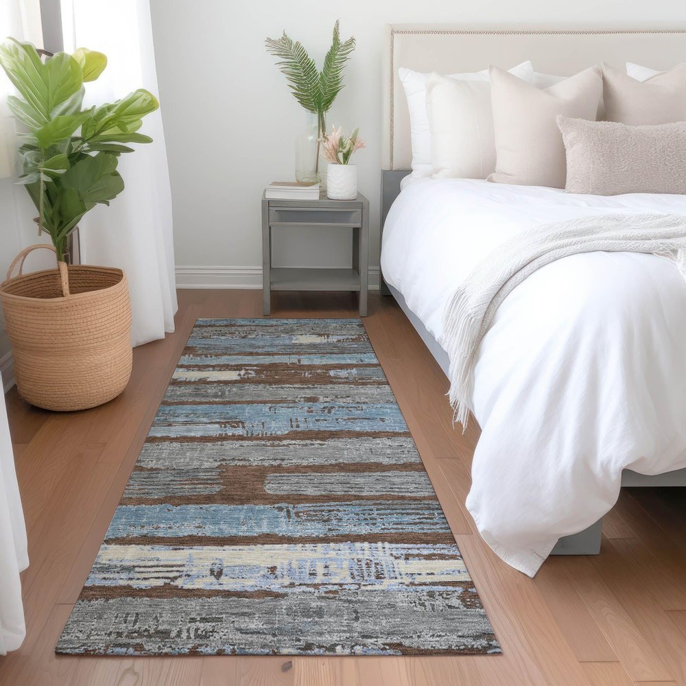 Addison Rugs Chantille ACN1665 Chocolate 2'3" x 7'6" Indoor/Outdoor, Machine Washable, Easy Clean, Non Shedding, Bedroom, Living Room, Dining Room, Kitchen, Patio Runner Rug