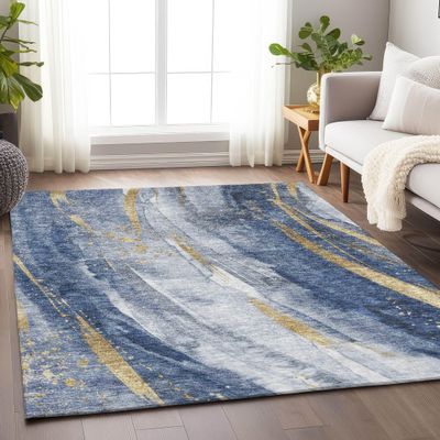 Addison Rugs Chantille ACN1676 Blue 8' x 10' Indoor/Outdoor, Machine Washable, Easy Clean, Non Shedding, Bedroom, Living Room, Dining Room, Kitchen, Patio Rug