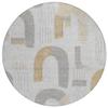 Addison Rugs Chantille ACN1698 Silver 8' x 8' Indoor/Outdoor, Machine Washable, Easy Clean, Non Shedding, Bedroom, Living Room, Dining Room, Kitchen, Patio Round Rug view 3