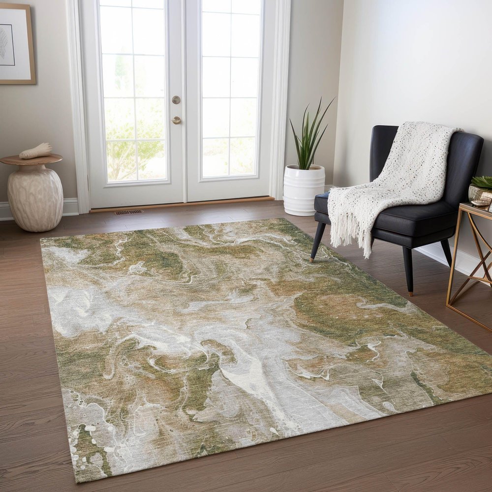 Addison Rugs Chantille ACN1687 Mocha 3' x 5' Indoor/Outdoor, Machine Washable, Easy Clean, Non Shedding, Bedroom, Living Room, Dining Room, Kitchen, Patio Rug