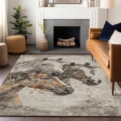 Addison Rugs Chantille ACN1718 Beige 9' x 12' Indoor/Outdoor, Machine Washable, Easy Clean, Non Shedding, Bedroom, Living Room, Dining Room, Kitchen, Patio Rug