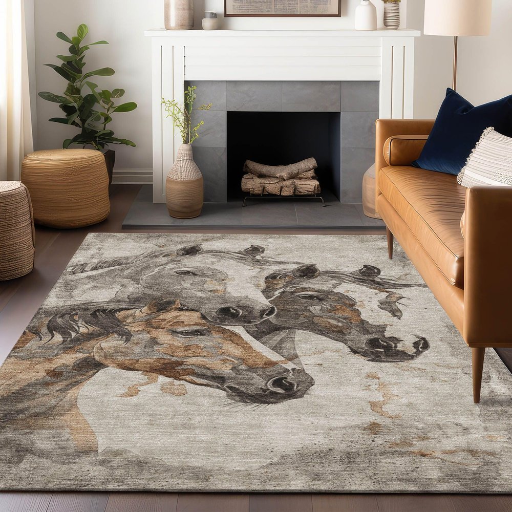 Addison Rugs Chantille ACN1718 Beige 9' x 12' Indoor/Outdoor, Machine Washable, Easy Clean, Non Shedding, Bedroom, Living Room, Dining Room, Kitchen, Patio Rug