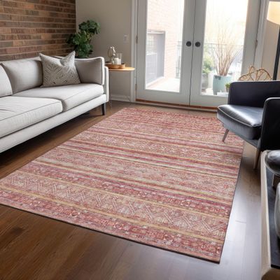 Addison Rugs Chantille ACN1653 Paprika 8' x 10' Indoor/Outdoor, Machine Washable, Easy Clean, Non Shedding, Bedroom, Living Room, Dining Room, Kitchen, Patio Rug