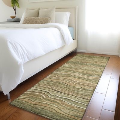 Addison Rugs Chantille ACN1704 Fern 2'3" x 7'6" Indoor/Outdoor, Machine Washable, Easy Clean, Non Shedding, Bedroom, Living Room, Dining Room, Kitchen, Patio Runner Rug