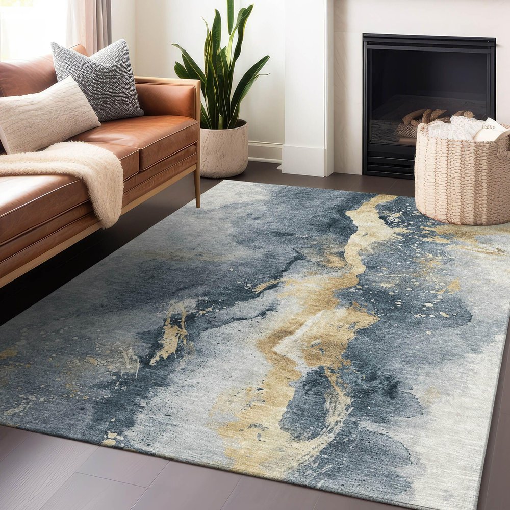 Addison Rugs Chantille ACN1712 Graphite 3' x 5' Indoor/Outdoor, Machine Washable, Easy Clean, Non Shedding, Bedroom, Living Room, Dining Room, Kitchen, Patio Rug