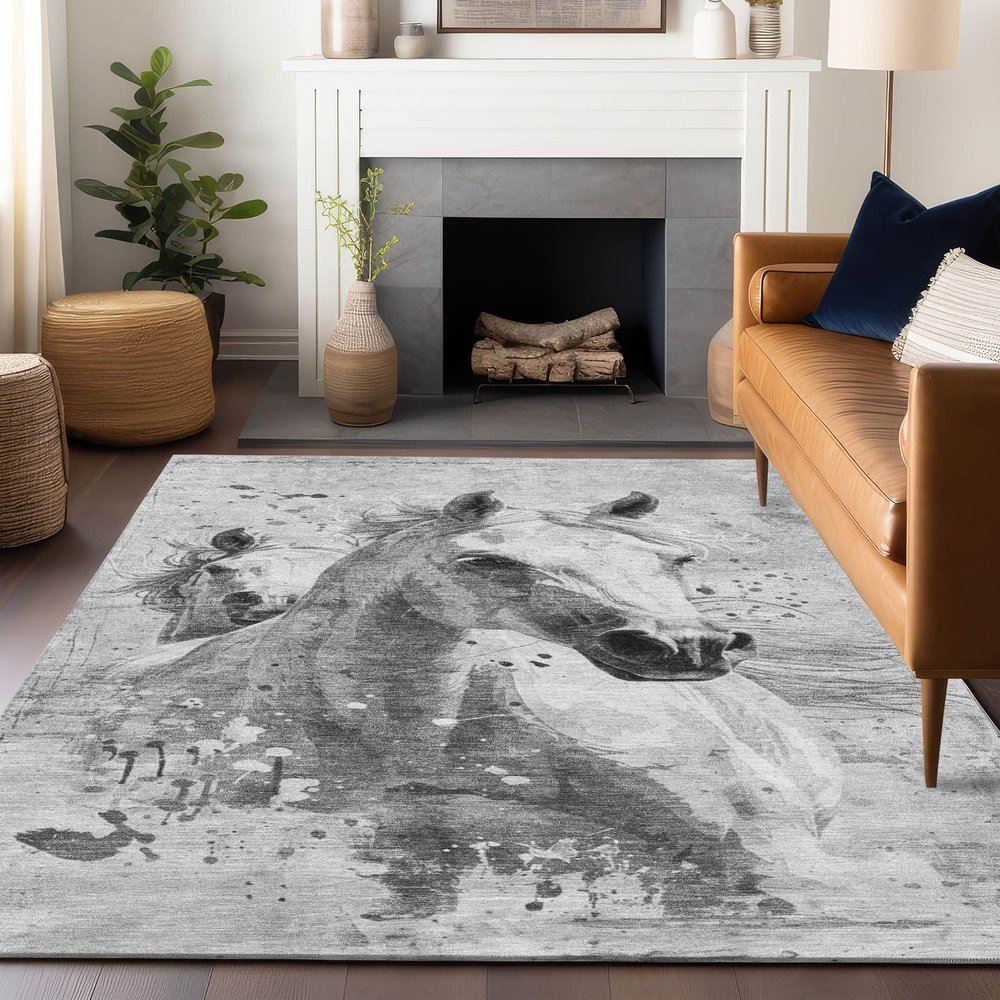 Addison Rugs Chantille ACN1719 Gray 3' x 5' Indoor/Outdoor, Machine Washable, Easy Clean, Non Shedding, Bedroom, Living Room, Dining Room, Kitchen, Patio Rug