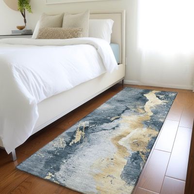 Addison Rugs Chantille ACN1712 Graphite 2'3" x 7'6" Indoor/Outdoor, Machine Washable, Easy Clean, Non Shedding, Bedroom, Living Room, Dining Room, Kitchen, Patio Runner Rug